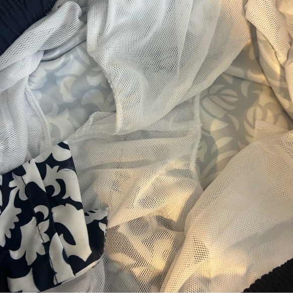 NWT Amazon Blue/White Floral Drawstring Hawaiian Swim Trunks Size Large - Picture 11 of 11